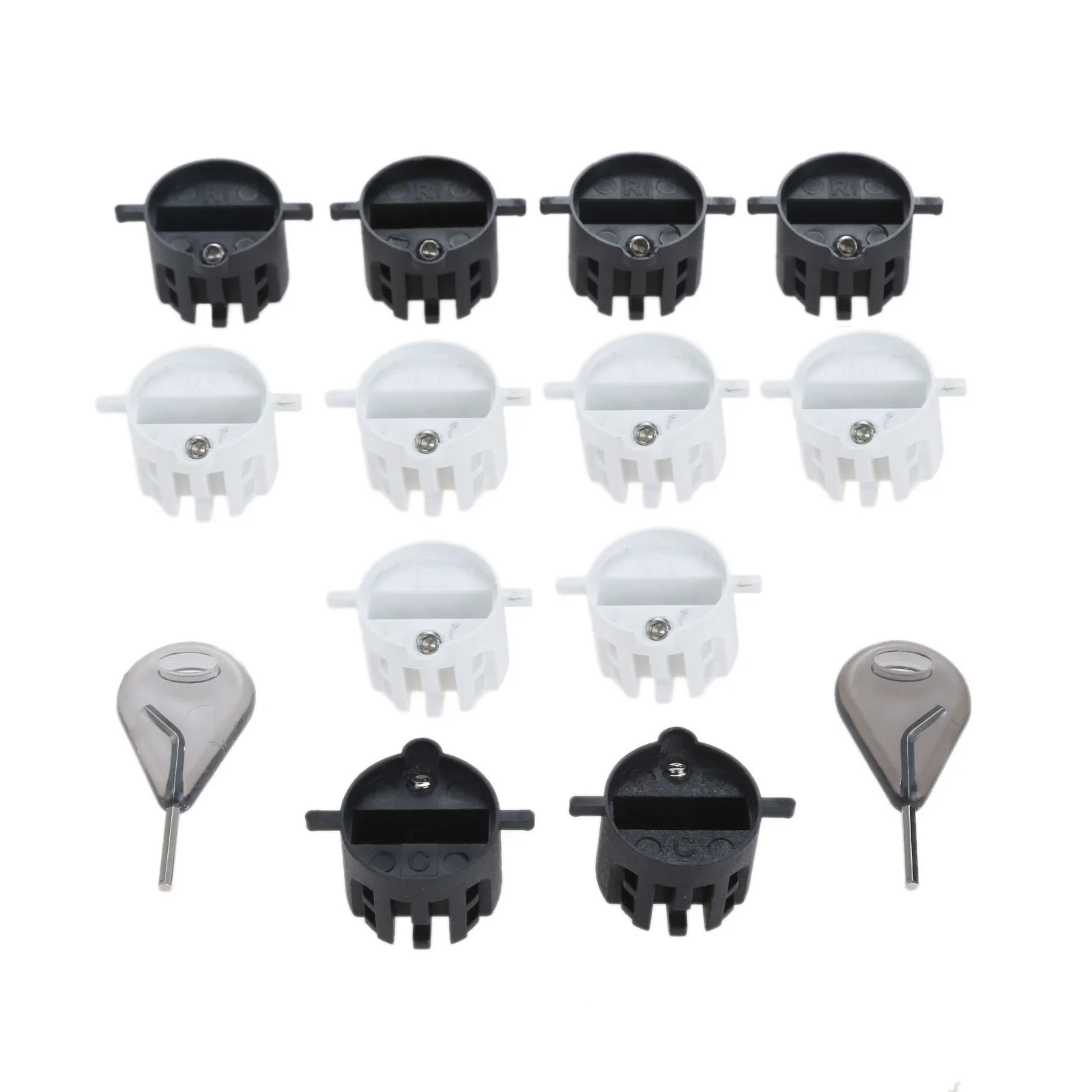 6pcs/set Surfboard Fins Plugs with Screws & Key Nylon Plastic Metal Board Spare Parts For FCS Surfboard Fin Box