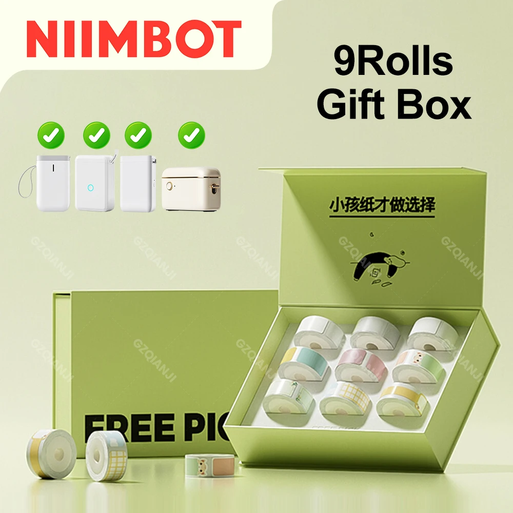 Niimbot Official Gift Box Set Color Multi Size Cute Label Sticker Paper Roll for Niimbot Label Printer D11 D110 D101 Waterproof