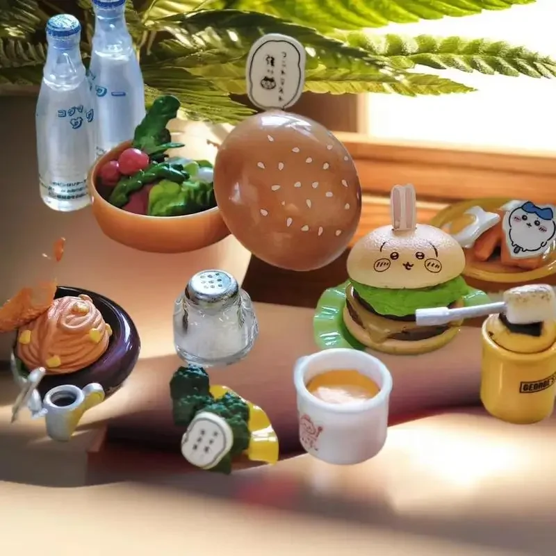 Vajilla de hamburguesa para casa de muñecas, caja de comida, Mini plato de juego de comida, modelo de decoración de cocina en miniatura, accesorios DIY, 1 Juego, 1/6