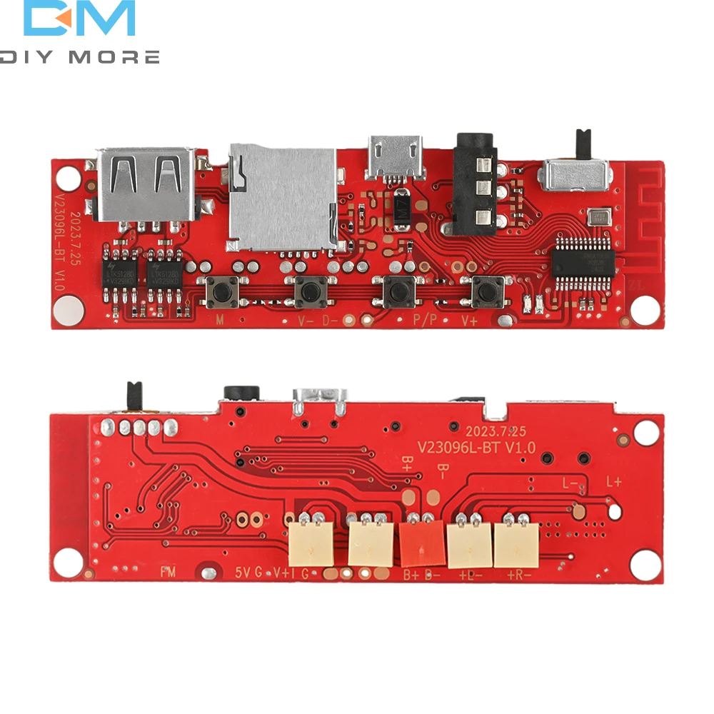 Multifunctional Bluetooth Module Amplifier Board 3-5W Bluetooth Audio Amplifier Board USB 5V Bluetooth Module with LED Light