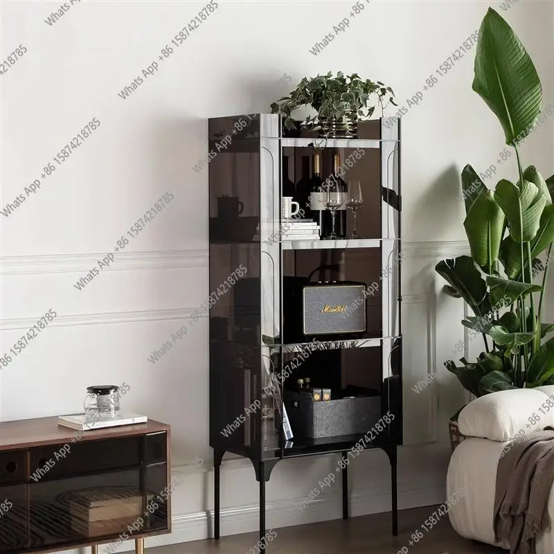 Light luxury storage rack acrylic living room wine cabinet bedroom bookshelf home display bookcase sideboard modern