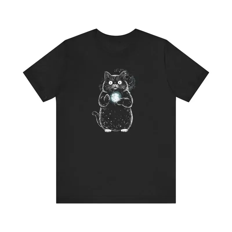 Mystical Cat T Shirt Magic Orb Design