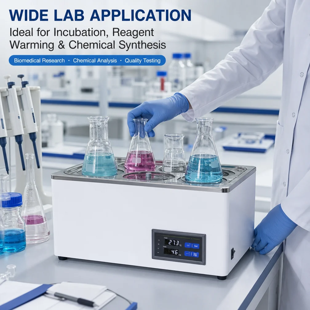 IKEME HH-6 Laboratory Water 22L Bath Constant Temperature Thermostatic Device 6 Hole Lab Heating Tank for Scientific Research