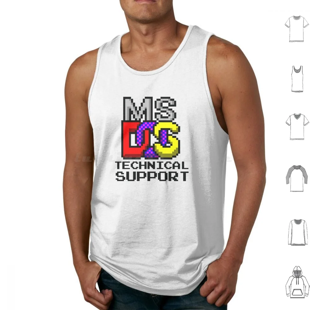 Dos Technical Support Computer Repair Funny Tank Tops Print Cotton Dos Microsoft Dos Retro Computer Tech Support Funny