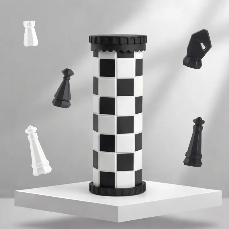 

New Scroll Style International Chess Set Portable Foldable Board Travel Outdoor Kids Educational Toy Party Game