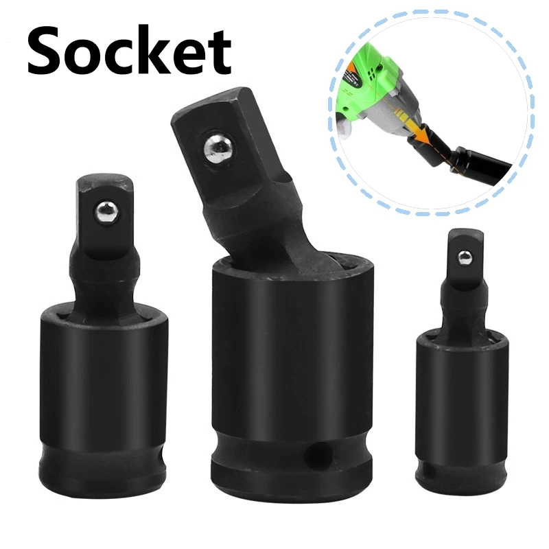 1/2 3/8 1/4 Wobble Socket 360 Degree Swivel Knuckle Joint Air Impact Adapter Hand Tools Portable Extension Universal Tools