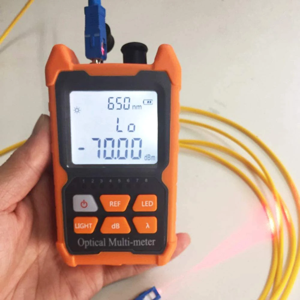 Fiber Optic Cable Tester Portable Optical Power Meter FC/SC/ST Universal Interface Fiber Tester Built-In 1Mw Visual Fault