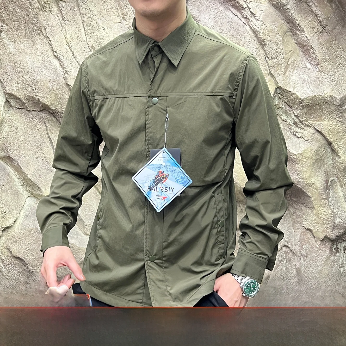 

Легкая уличная 3D пошивная водонепроницаемая технология Qui Dry Long Sve мужская irt Jaet дышащая полиэфирное волокно нейлон