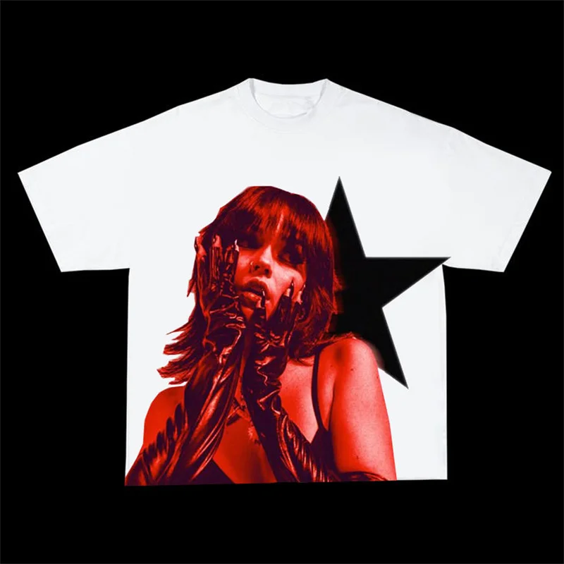 Printed New Y2K American Retro Top Hip Hop Street Oversized Cuffs Loose T-shirt Casual Clothing Summer Fashion Men And Women Tee