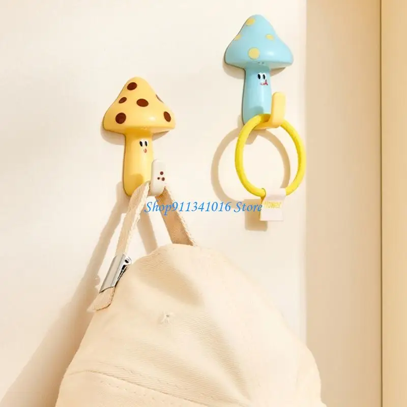  Detachable Mushroom Hooks High Capacity Wall Hooks Creative Room Decoration Perfect for Hanging Towels Robes Curtains
