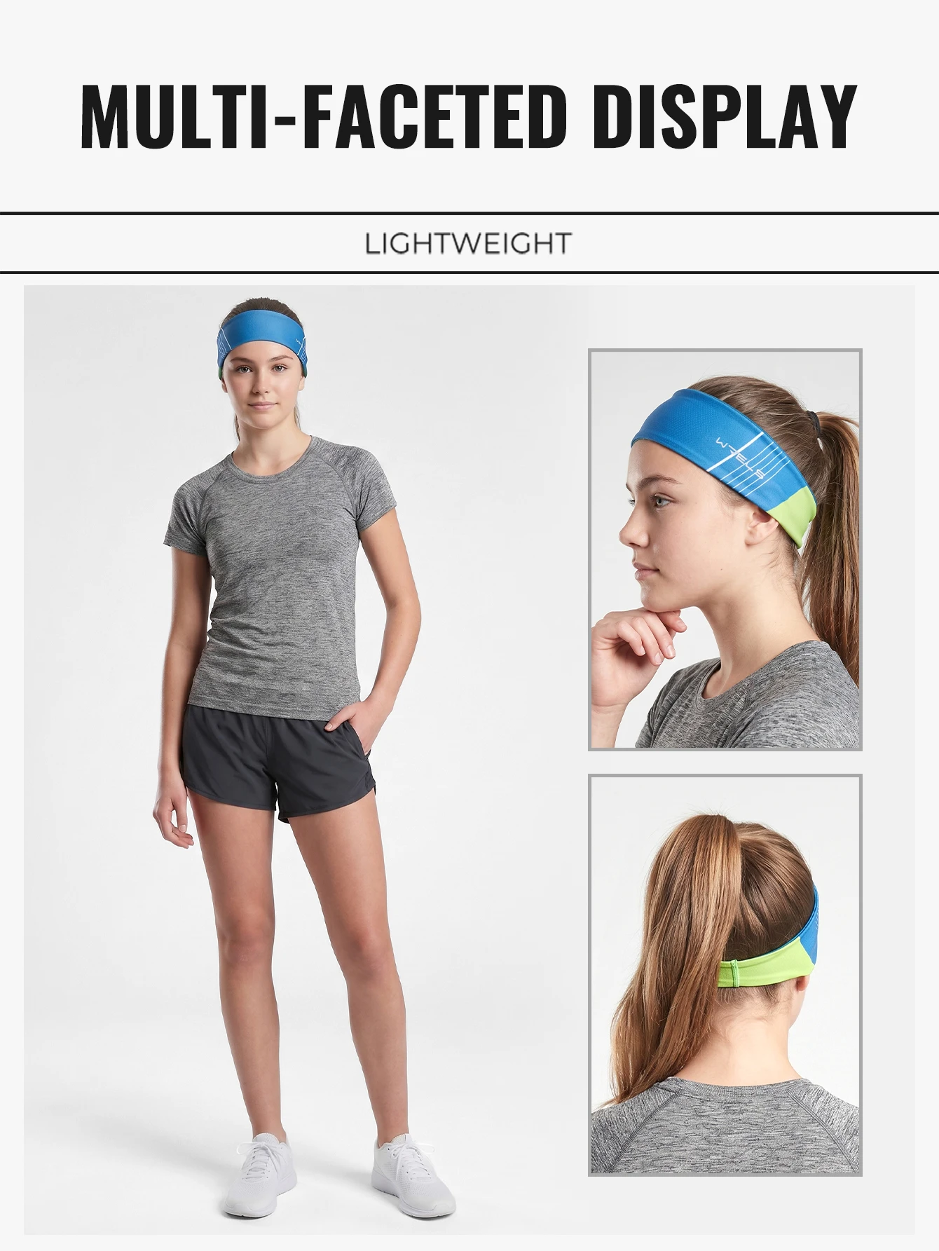 WRELS Schweißband, schweißableitendes Sport-Stirnband, atmungsaktives Mesh, schnelltrocknendes Haarband, elastisch, ultraleicht, für Männer und Frauen, Lauf-Stirnband – Detail 12