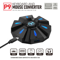 HXSJ P6/P9 Keyboard and Mouse Adapter Portable Mice Breathing Light Converter Connection for N-Switch PS4 PS3 XBox One 360