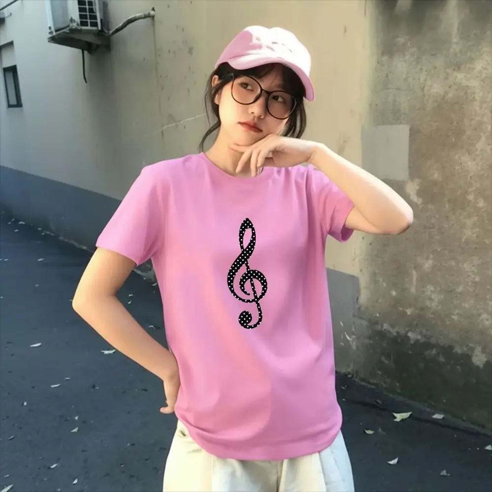 Punk Gothic Harajuku Treble Clef Polka Dot Print T Shirt Women Music Print Aesthetic Emo Girl Fashion Sexy Streetwear Y2k Tees view 6