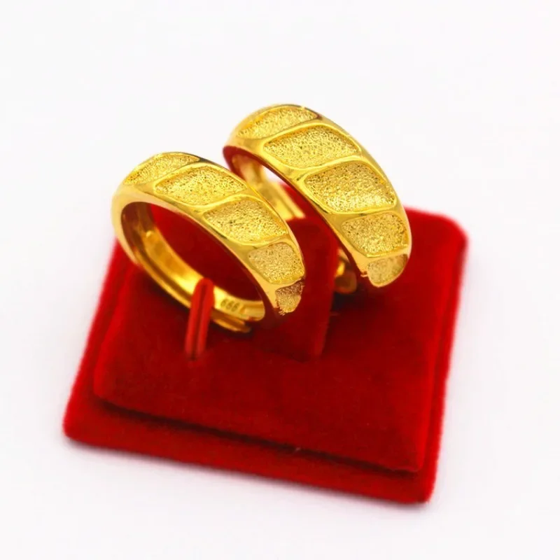 

Fashion New Copper Plated Vietnam Sand Gold Opening Ring Men's and Women's Wedding Jewelry Long term Color free Jewelry