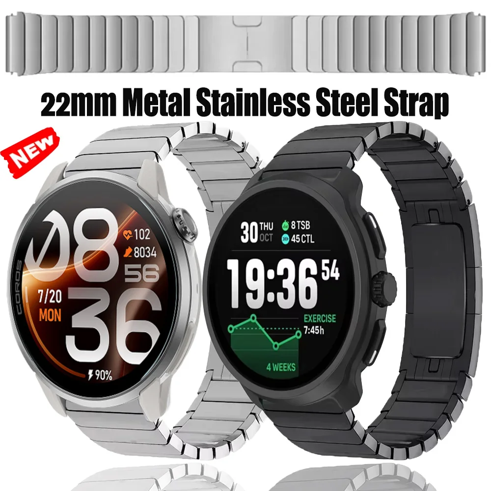 22mm Metal Stainless Steel Strap For COROS APEX 4 42mm/PACE 4/4 Pro/Pro Wristband For CMF Watch 3 2 Pro Suunto Vertical 2/Race 2