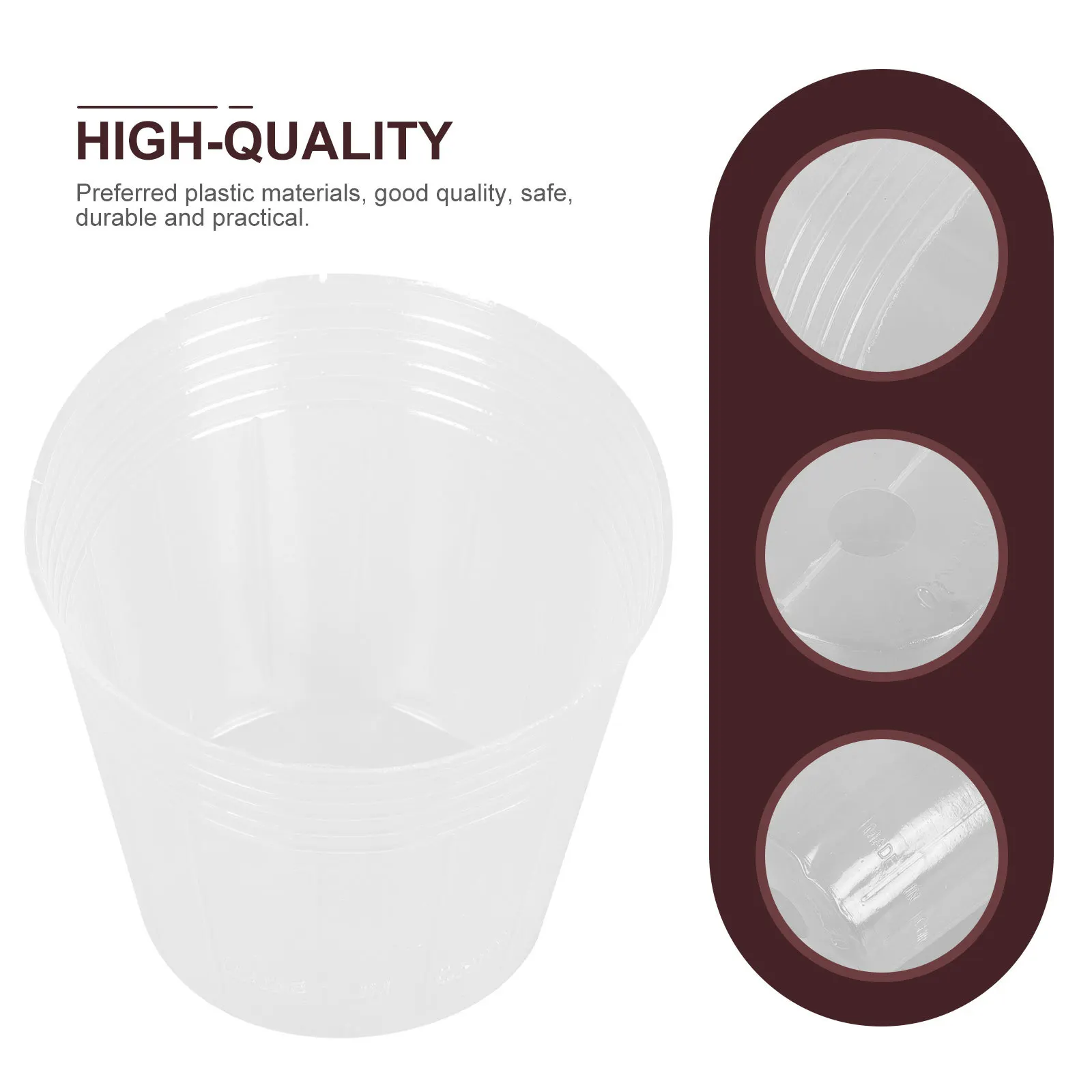 

36Pcs Planting Nursery Cups Transparent Durable Safe Plastic Seedling Pots Practical Nutrient Basin for Succulents Orchids