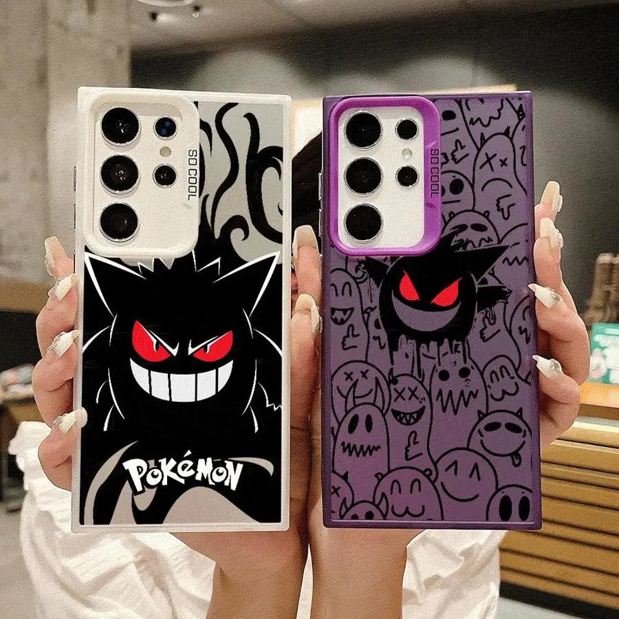 Cartoon Gengar for Samsung Galaxy S22 S23 S24 Ultra S24 FE S20 S21 Plus Note 20 Ultra S23+ Silver Phone Case Cover