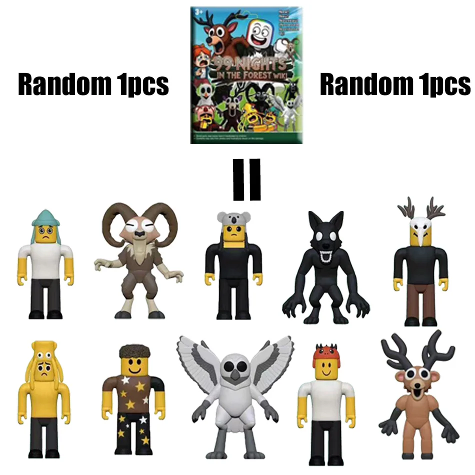 99 nachten in het bos figuren beeldje, uil, geit, wolf, hert plastic speelgoed cadeau, anime blinde doos actiemodel pop, mysterie