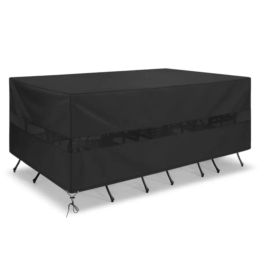 

Patio Furniture Covers Waterproof, Rectangular Table and Chairs Set Cover, Outdoor Furniture Set Cover with Drawstrings and Tape