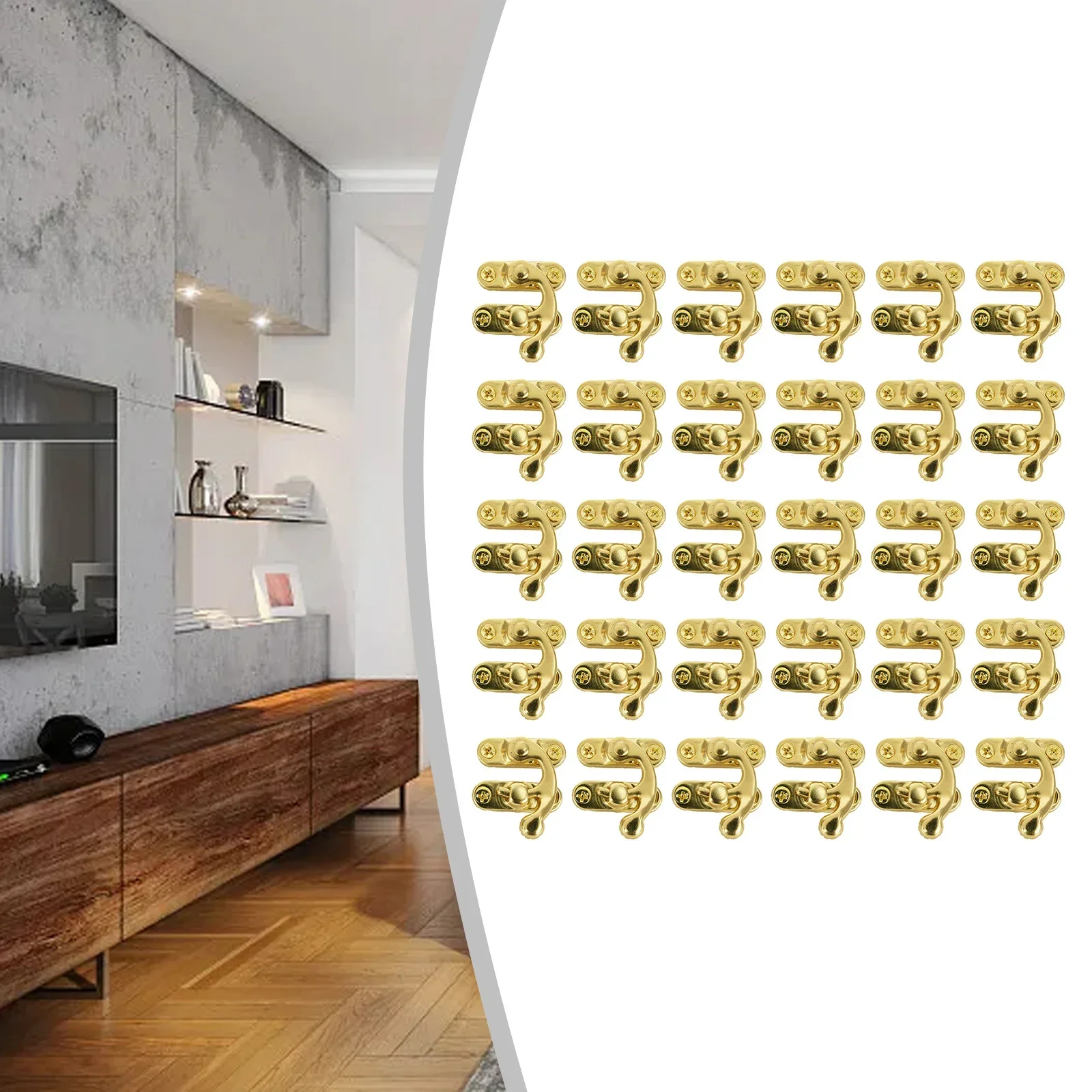 30Pcs Antique Bronze Box Hasps Iron Locks Catch Latch For Jewelry Chest Boxes For Buckle Clips Clasp Wooden Box Hardwares