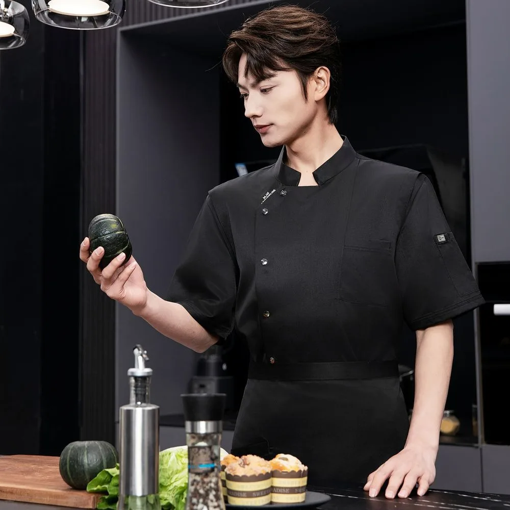 ملابس عمل الشيف بأكمام طويلة للرجال للخريف والشتاء، ملابس الخبز، تقديم الطعام في المطاعم الغربية، فندق المطبخ
