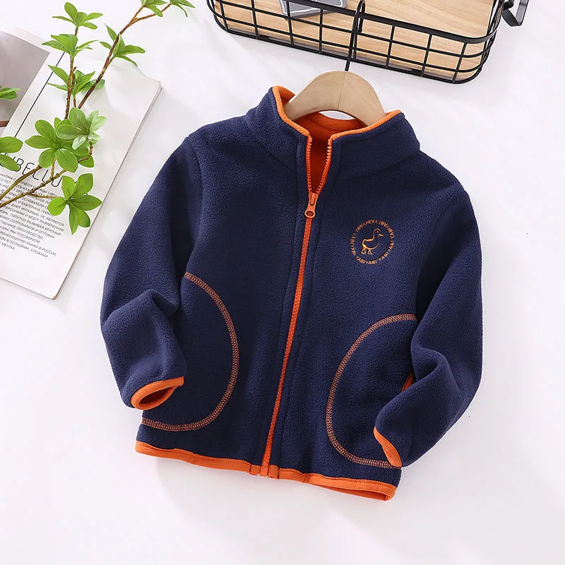 New Korean Kids Fleece Coat Autumn Winter Children Jacket Warm Kids Thicken Sweatshirt Clothing Zipper Spring Coat Girl