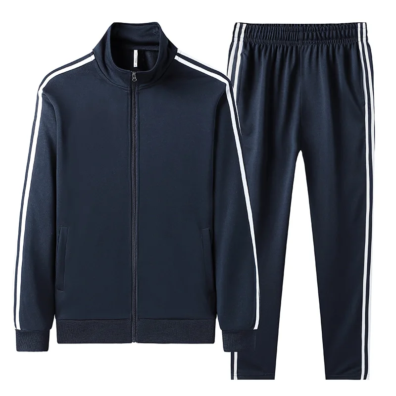 Two bars, spring couple sports set, running and fitness suit, cardigan stand up collar jacket, fashionable long pants, thin