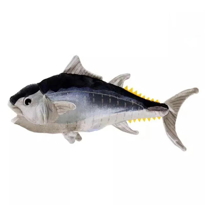 Simulated Animal Thunnini Atlantic Bluefin Tuna Ocean Sea Fish Tunna Model Thunnus Thynnus Plush Toy Stuffed Doll Girl Boy Gift