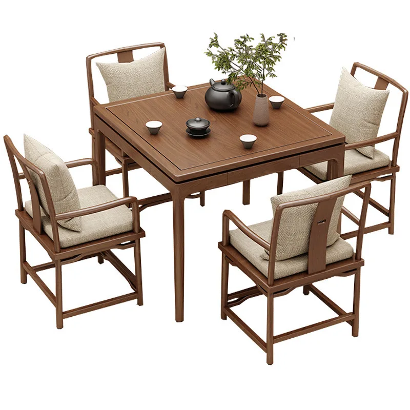 

dining combination able, solid wood chess and card new Chinese solid wood square