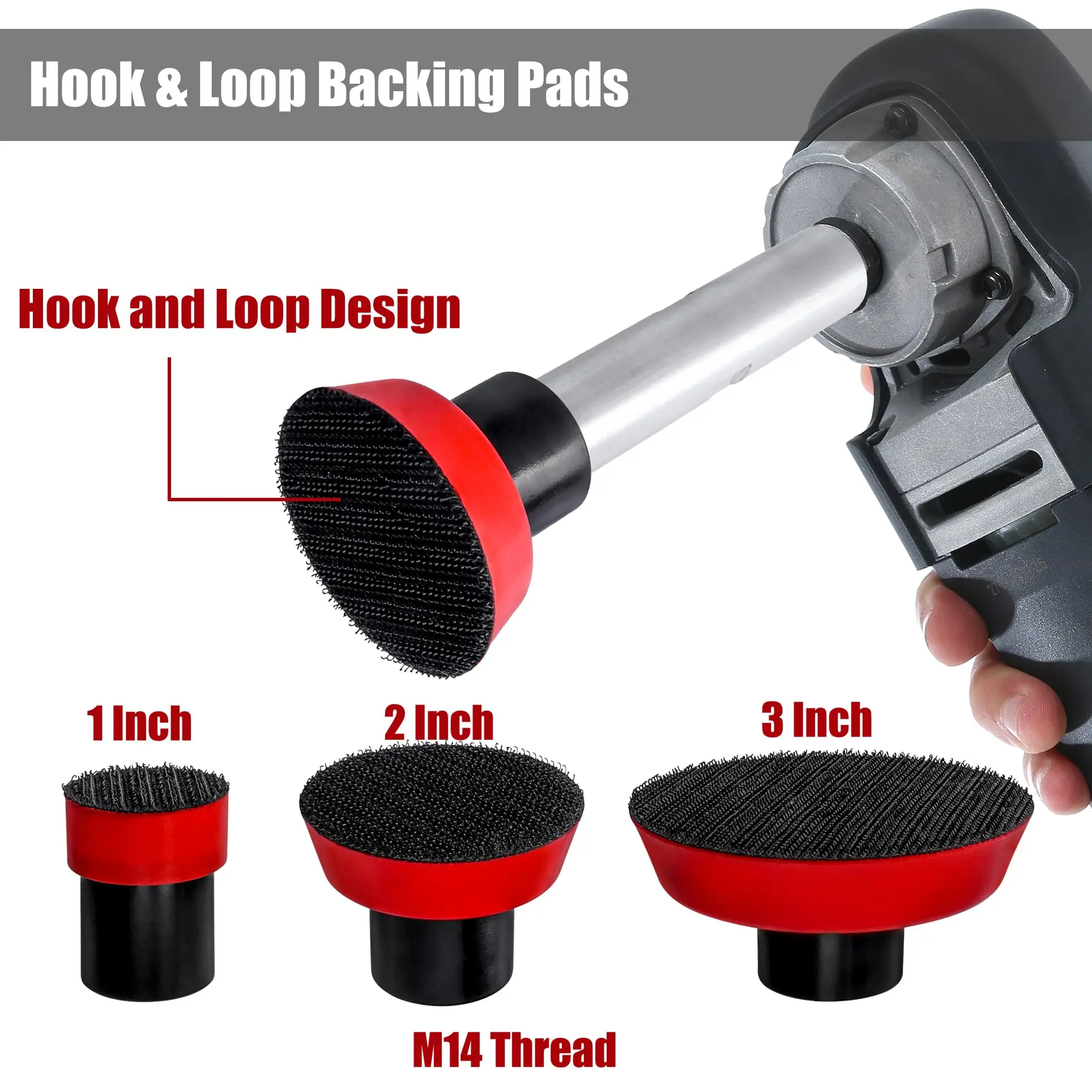 Hook and Loop Backing Pad, Discos de Lixar Roscas para Madeira e Metal, Polimento e Polimento, 1 in, 2 in, 3 in, 90PCs