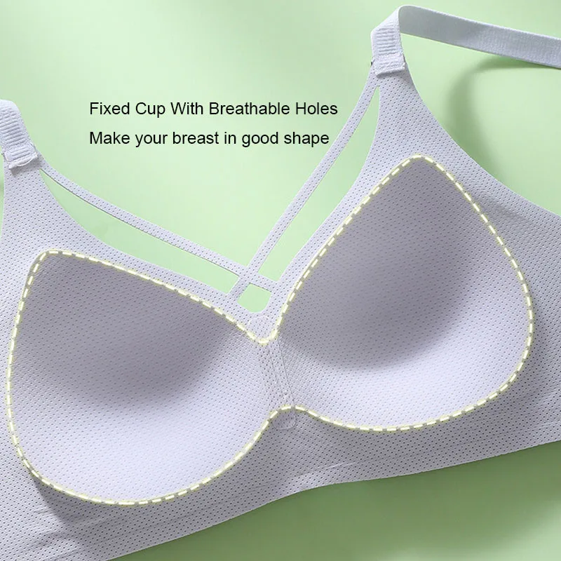 M-6XL For 40-120kg Plus Size Women Bra Fixed Full Cup Big Chest Show Small Breathable Wireless Underwear