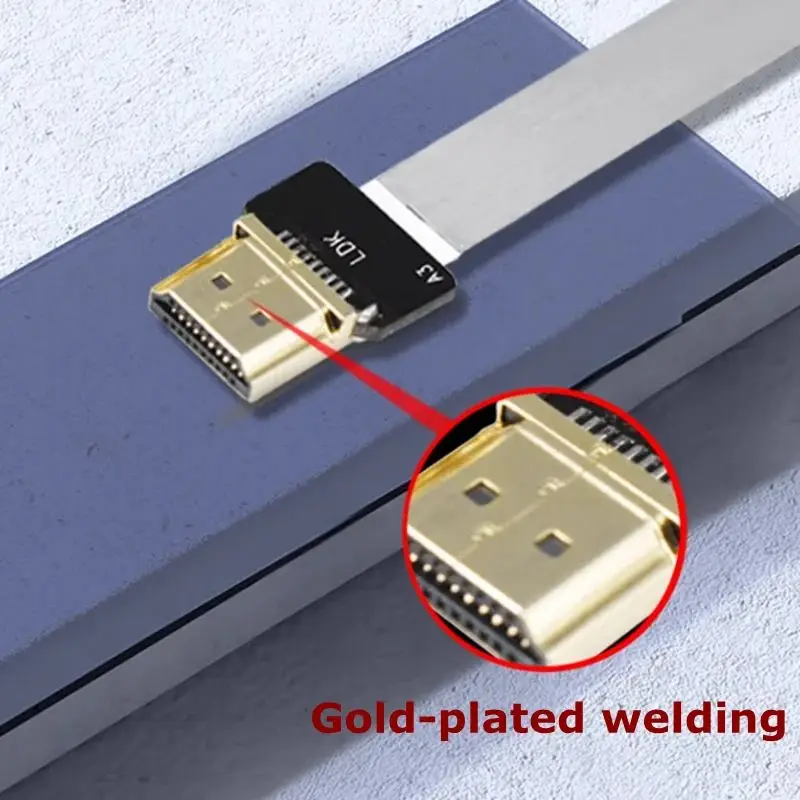 Ribbon FPV HDMI-Compatible Connector Flexible Flat Cable Raspberry Pi 4 Micro HDMI to HDMI/Mini HDMI Female 90 Degree FFC 20Pin