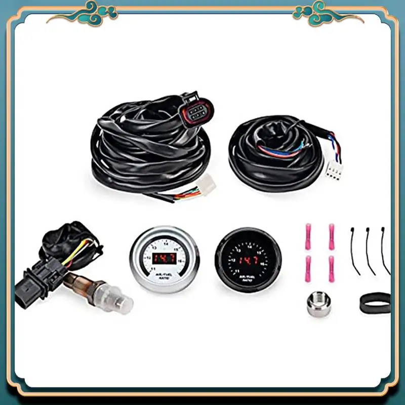 Terbaru 1Set Balap 30-4110 AFR 52Mm Wideband O2 UEGO Pengendali Pengukur Rasio Bahan Bakar Udara AFR dengan Sensor Oksigen 4,9LSU 0258017025 Pa