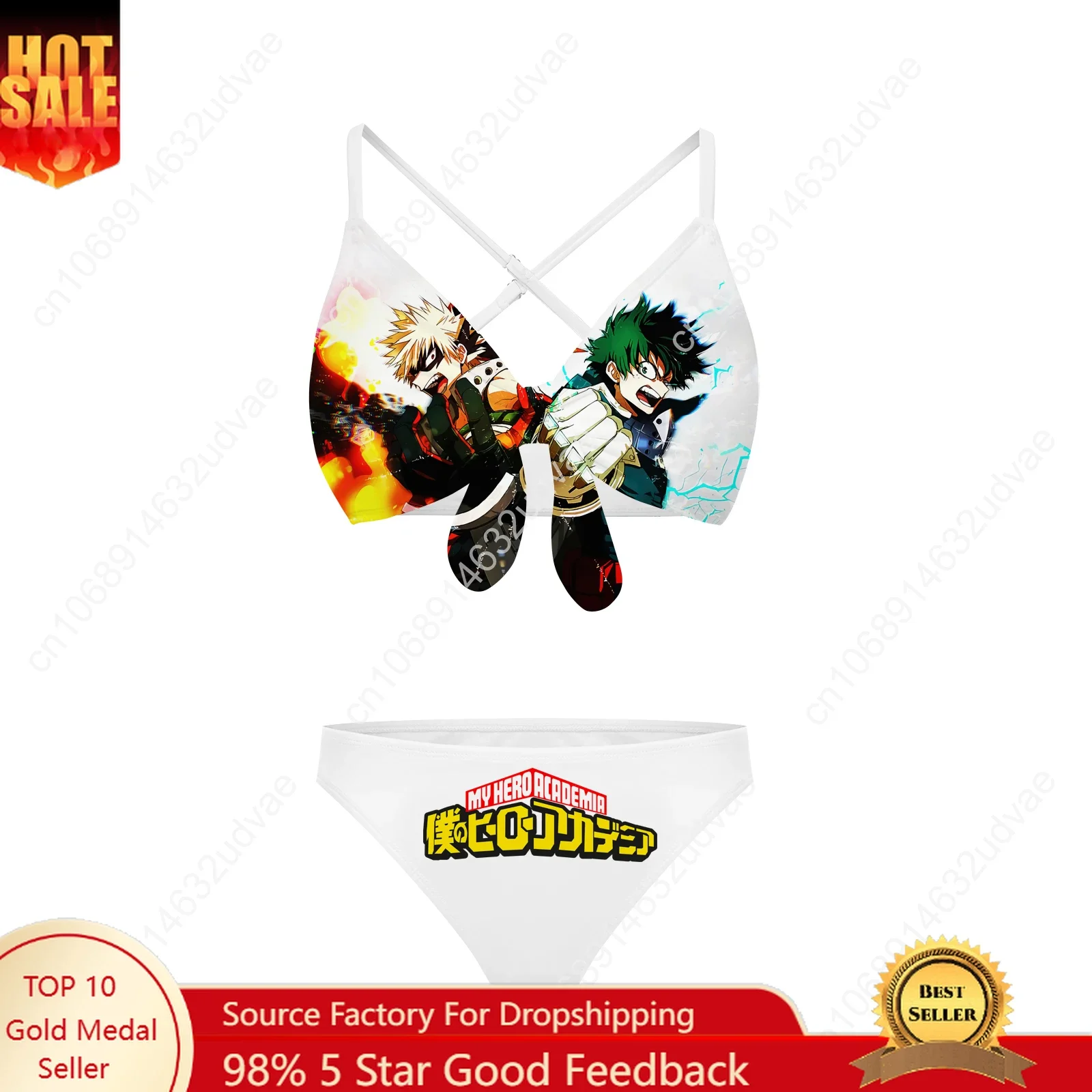 

My Hero Academia Bathing Suits Cross Strap Suspenders Swimsuits Womens Personalized Bikini Pool Party Swimwear Custom Beachwear