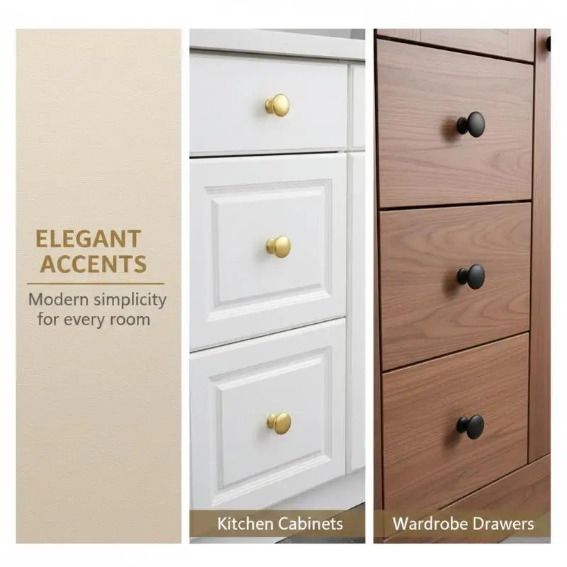 8PCS  Single Hole Cabinet Drawer Pull Handle Round Small Furniture Handle for Wardrobe Cabinet Simple Design