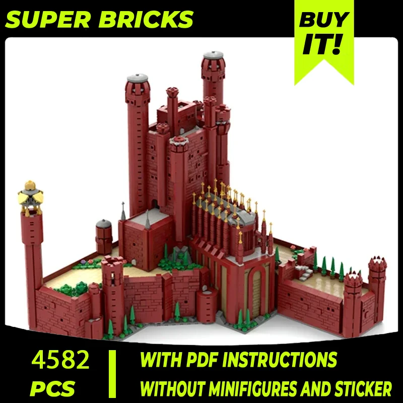 Medieval Castle Model Moc Building Bricks The Red Keep Fortress Technology Modular Blocks Gifts Christmas Toys DIY Sets Assembly