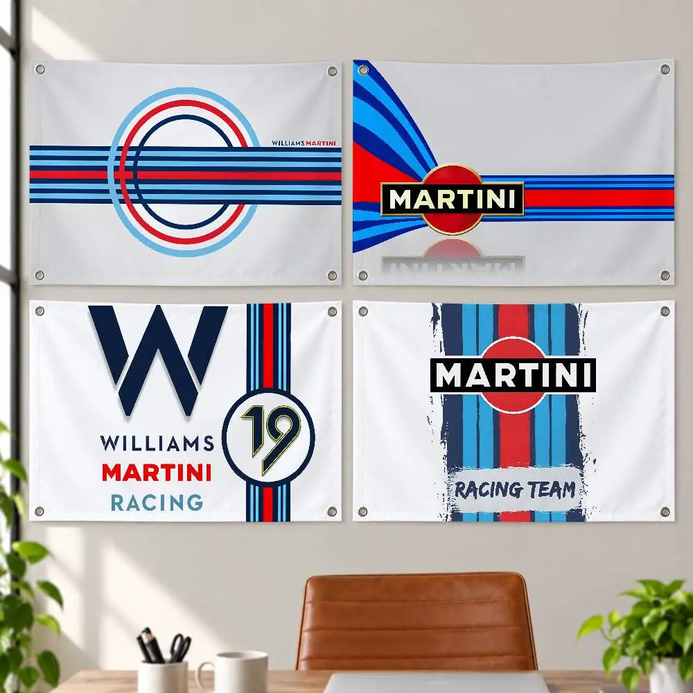 Mar-tini Williams Racing Aesthetic Wall Tapestry Flag Printed Wall Hanging Living Room Party Outdoor Decor