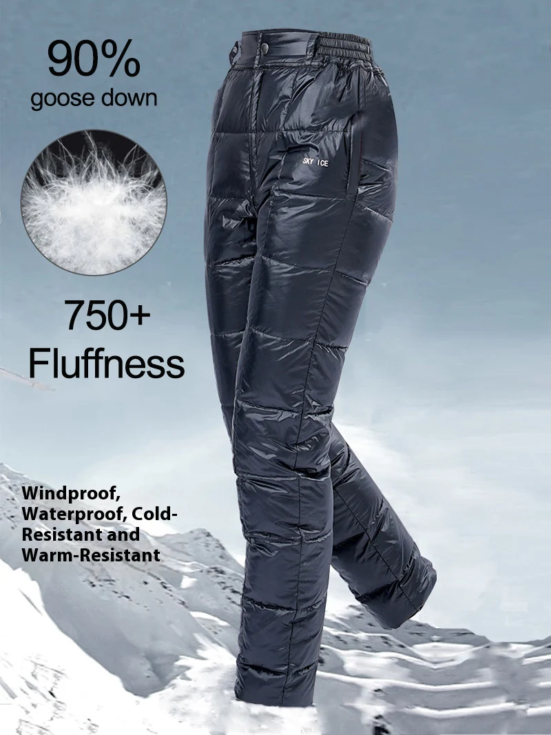 

Outdoor Down Pants Thickened Windproof and Waterproof Winter Warm and Breathable Men's and Women's Ultra Light White Goose Down