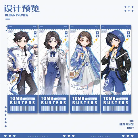 Vivian Xiao Yao Xiao Huang Game Tomb Busters Cosplay Figure Laser Ticket Collection Card Metal Badge Brooch Decoratio Gift