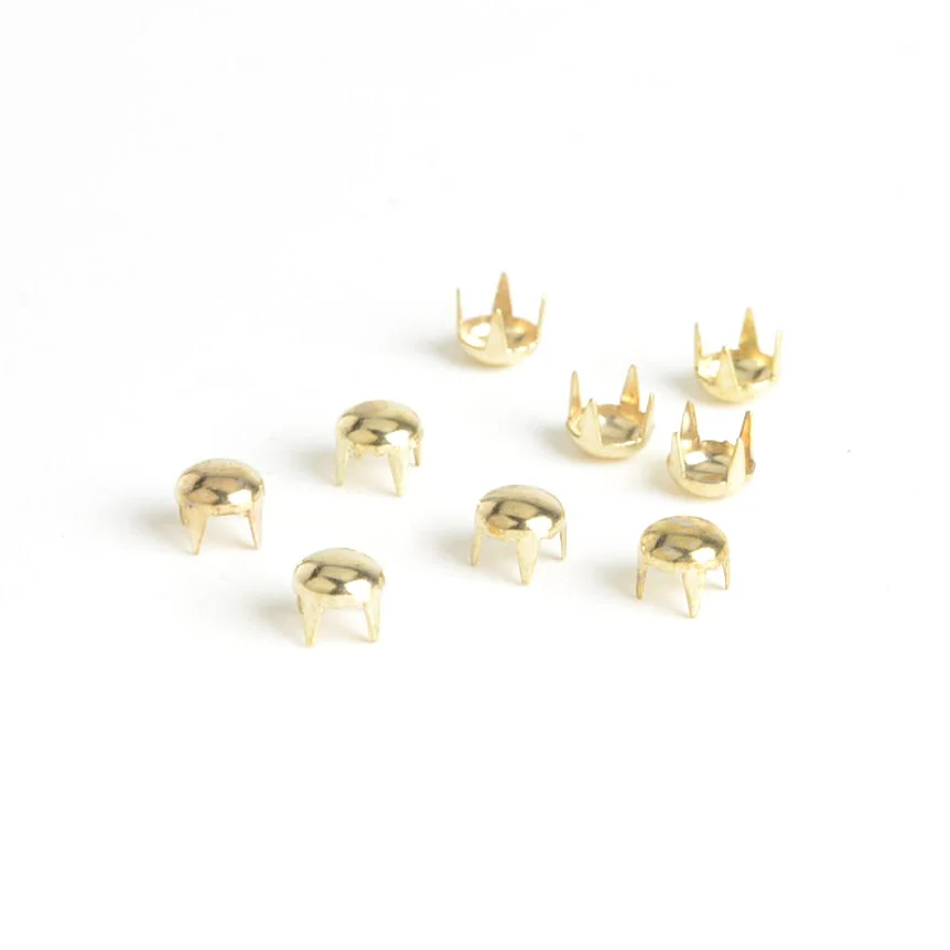 Round Metal Rivet for Cloth Sewing, Spike and Studs, Dome Punk Rock Bag, Belt, Bracelets, Pants Parts, Claw Rivet,100PCs, 5mm