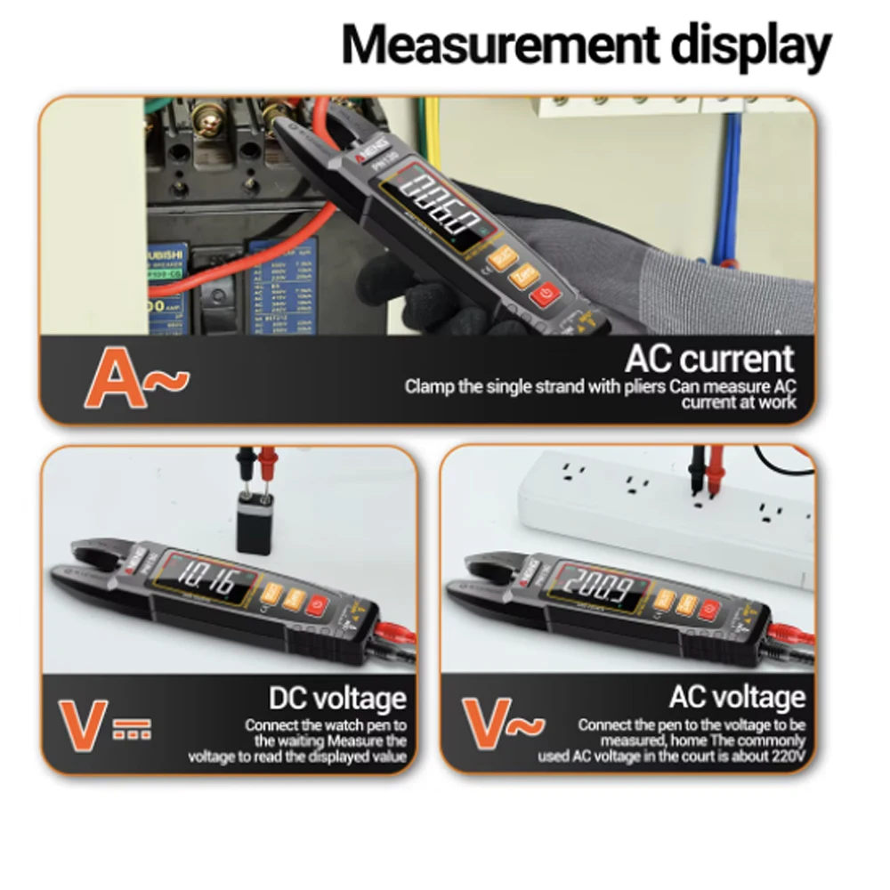 PN129 PN130 Clamp Meter Capacitance Resistance Testers 4000 Counts Multimeter AC/DC 600V Voltage Current NCV Sensing Test Tools