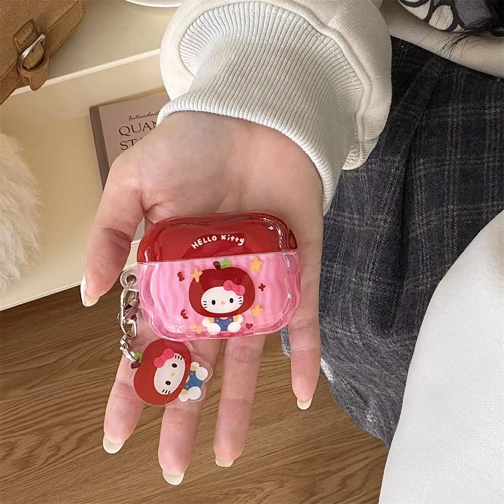 

Cute Apple Hellokitty Qith Charm Earphone Case Cover For Airpods 2 3 4 Pro 2 Pro 3 Cases Cartoon Fundas Headphone Case Cover
