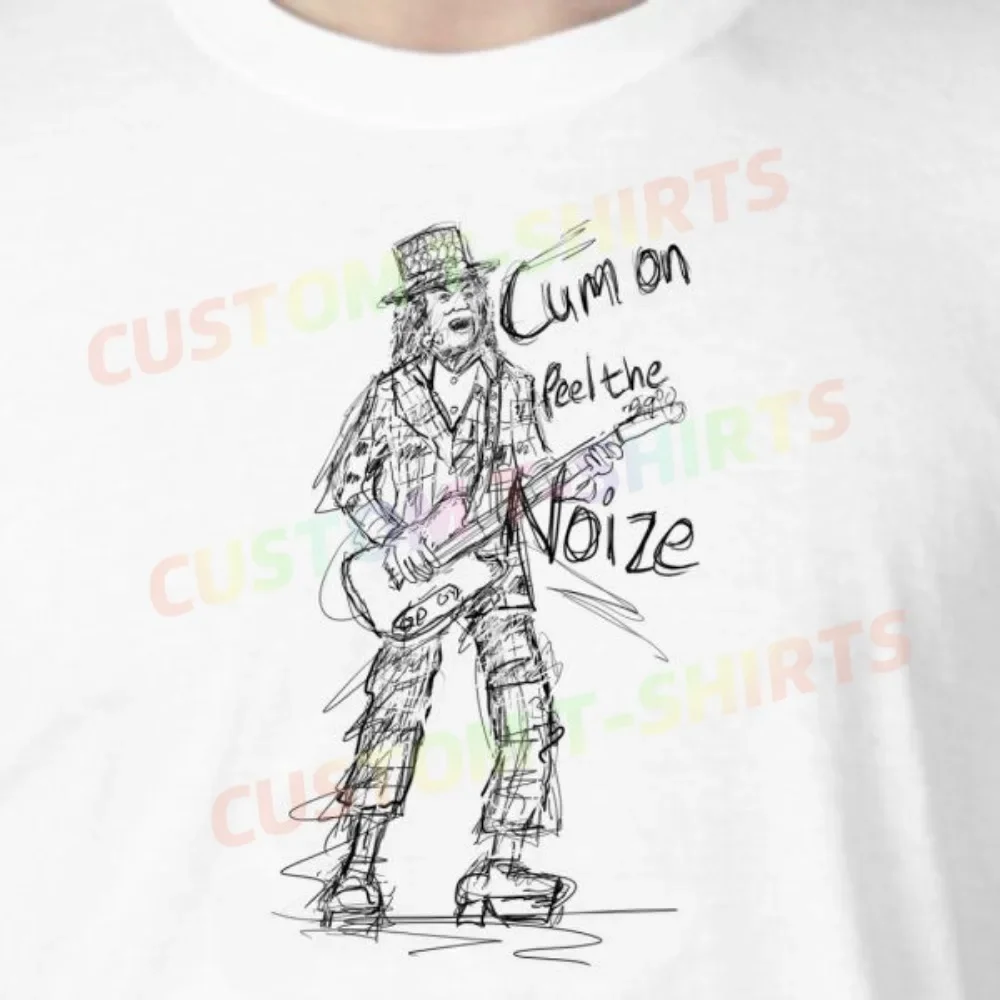 

74 165_Noddy_Holder_–_Slade Fans' comic-style hand-drawn pattern T-shirts for both men and women in summer