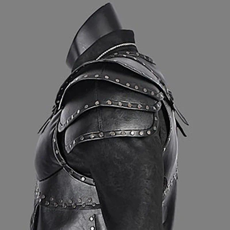 Medieval Viking Pirate Shoulder Armor Gladiator Knight Warrior Pauldrons Gothic Steampunk PU Leather Armour Cosplay Costume LARP