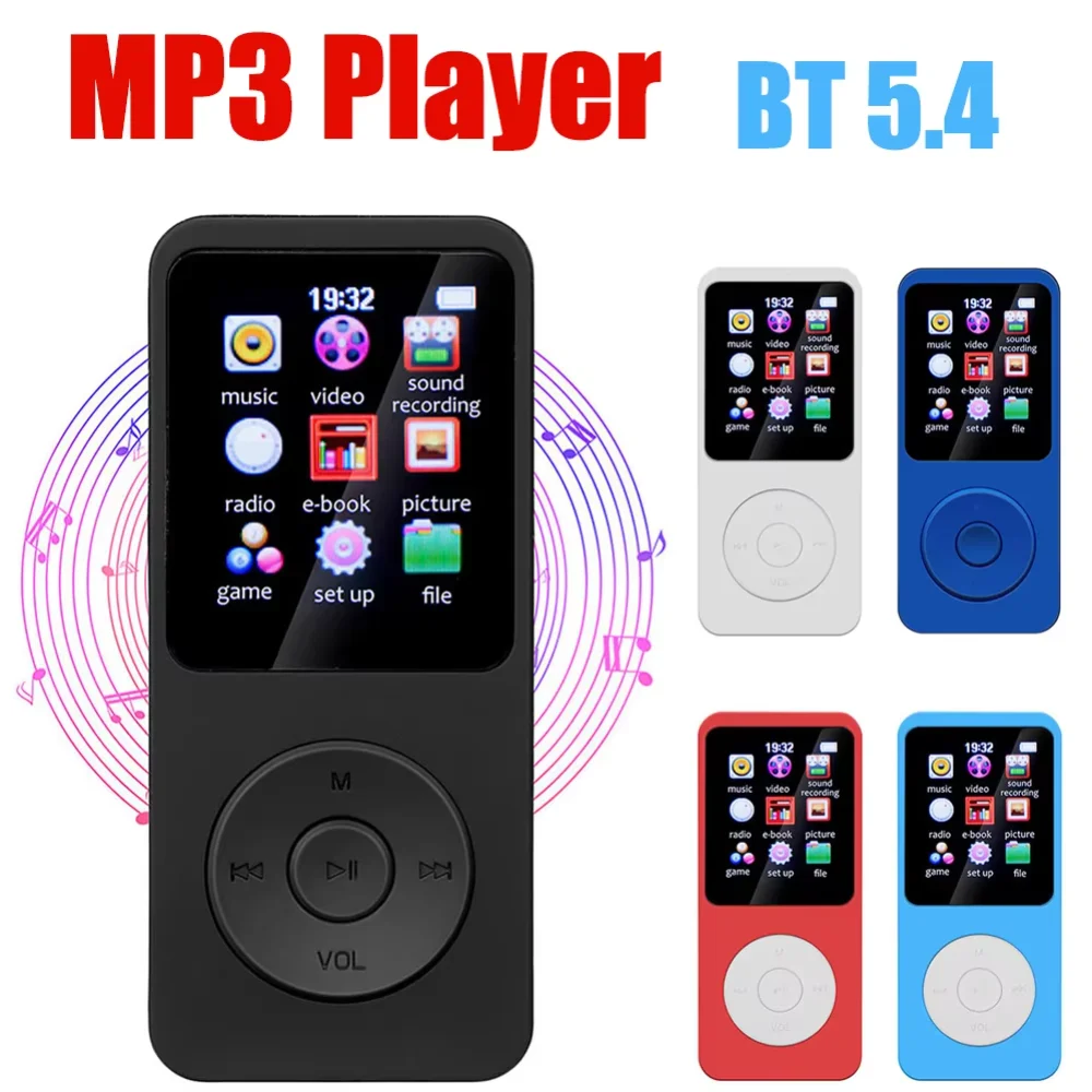 MP3 Player Built-in Speaker Portable Music Player Bluetooth-Compatible5.4 Music Stereo Player Support FM Radio E-Book Recording