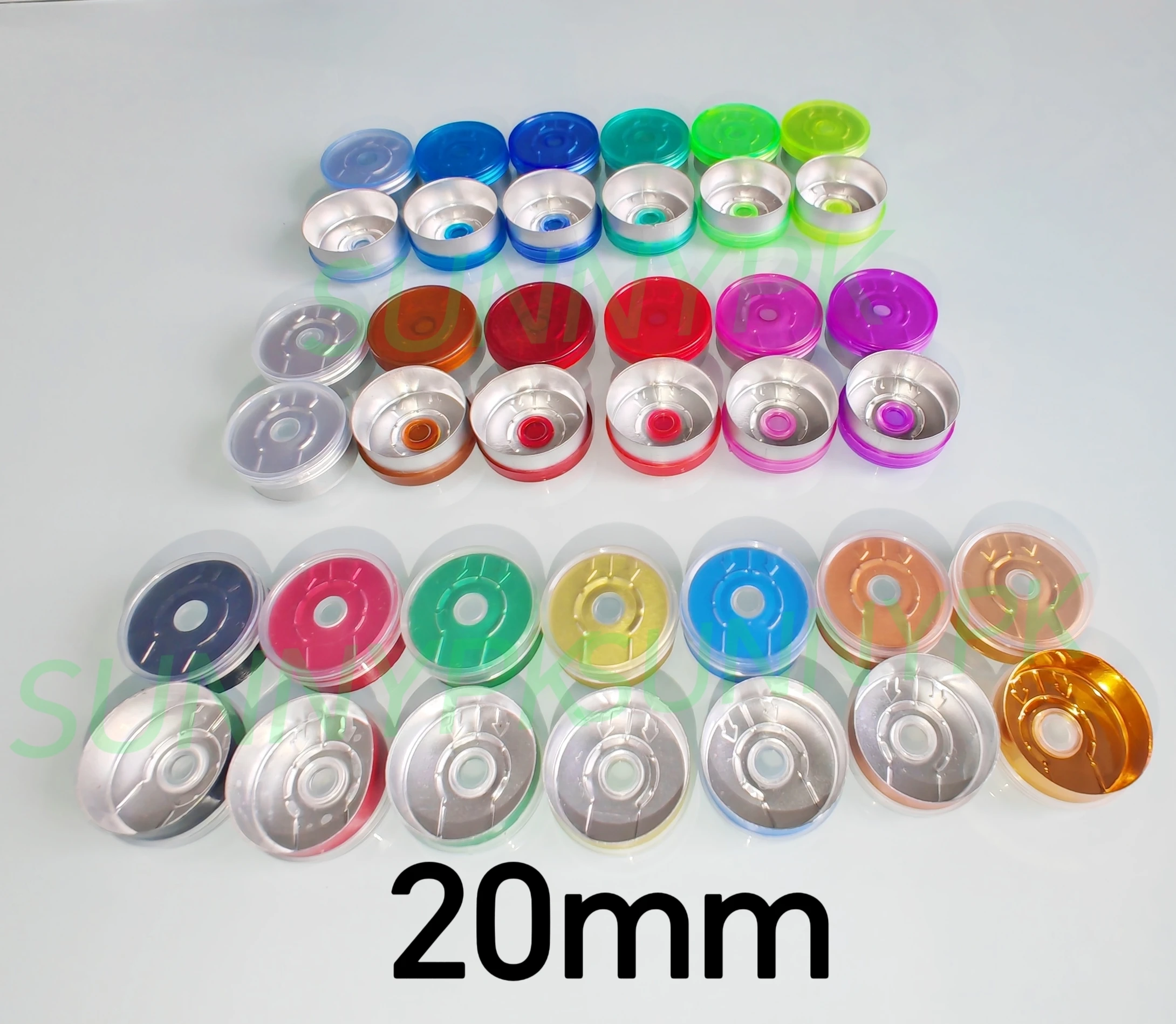 

20mm Aluminium Plastic Cap,1000pcs/lot!All Kinds of Colored Plastic Caps,plastic caps,Closure tops for crimping glass vial