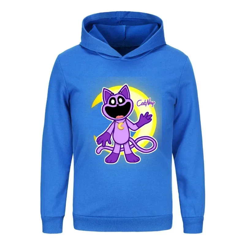 يبتسم المخلوقات Catnap هوديي البلوز طفل أطفال صبي فتاة الربيع مقنعين البلوز الكرتون ملابس منقوشة بكم طويل قميص الملابس