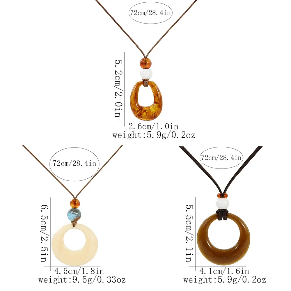 العرقية نمط الرجعية الراتنج التعميم هندسية قلادة طويلة قلادة المرأة الخريف والشتاء موضة سترة سلسلة مجوهرات
