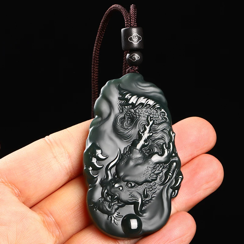 

Genuine Hetian Jade Dragon Brand Xinjiang Qingyu Zodiac Dragon Jade Pendant Men's and Women's Wear Certif