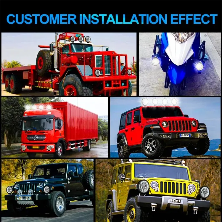 4inch RGB 12V 24V LED Work Light Bar for Car Motorcycle Spot Off Road 4x4 Truck SUV Boat ATV Tractor Headlight Driving Lights